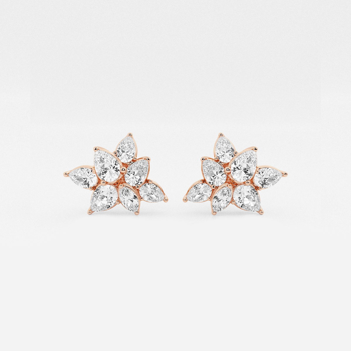 5 ctw Pear & Marquise Lab Grown Diamond Cluster Stud Earring