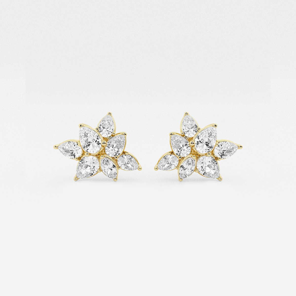 2 1/2 ctw Pear & Marquise Lab Grown Diamond Cluster Stud Earring