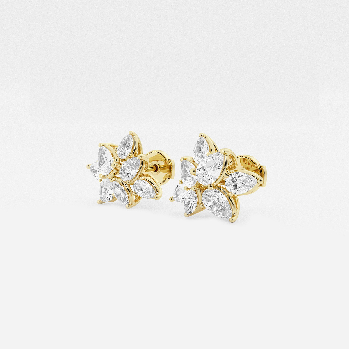 Additional Image 1 for  2 1/2 ctw Pear & Marquise Lab Grown Diamond Cluster Stud Earring