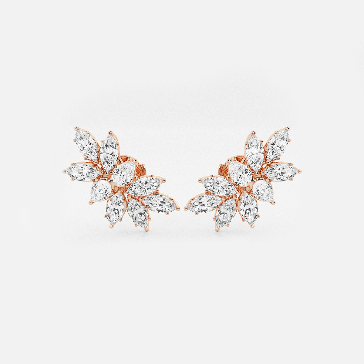 4 ctw Pear & Marquise Lab Grown Diamond Cluster Earrings
