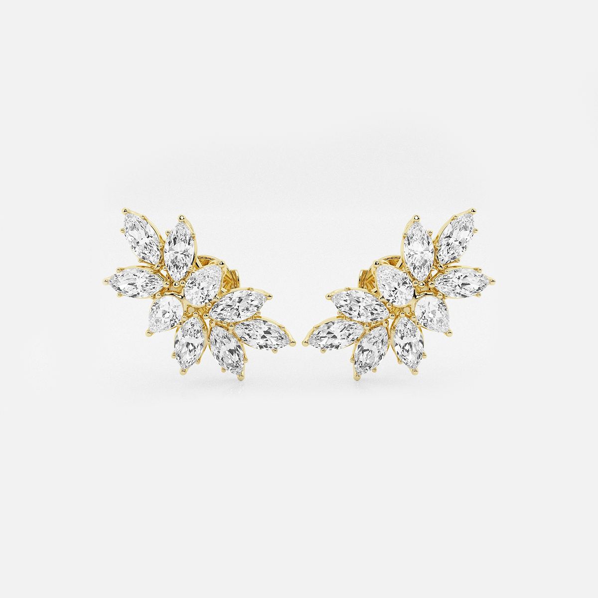 6 ctw Pear & Marquise Lab Grown Diamond Cluster Earrings