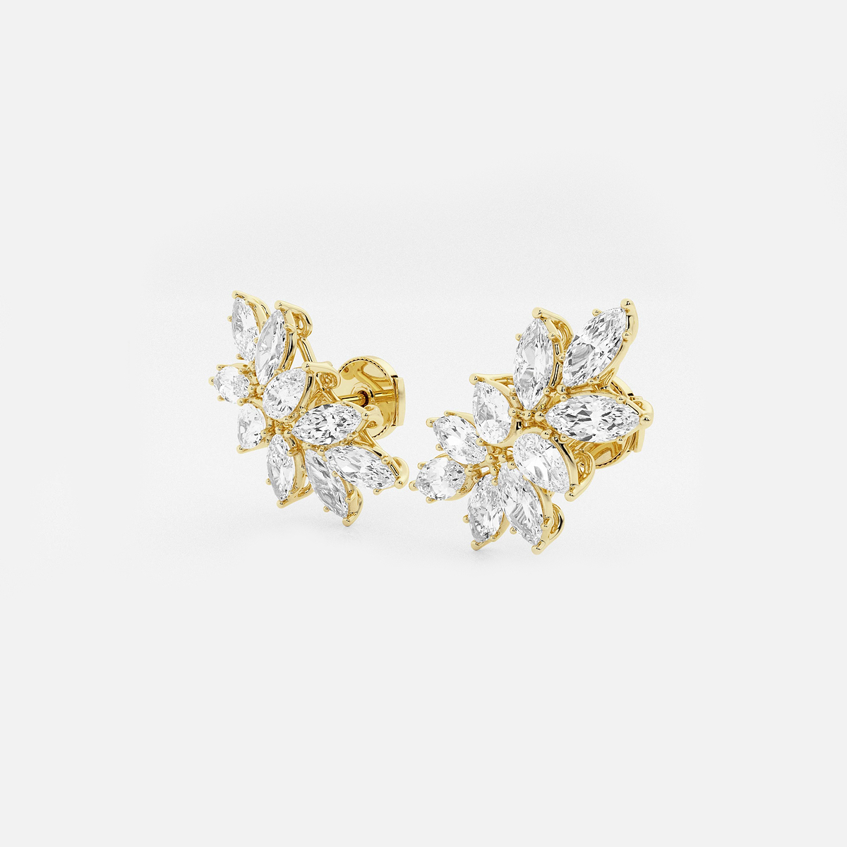 Additional Image 1 for  6 ctw Pear & Marquise Lab Grown Diamond Cluster Earrings