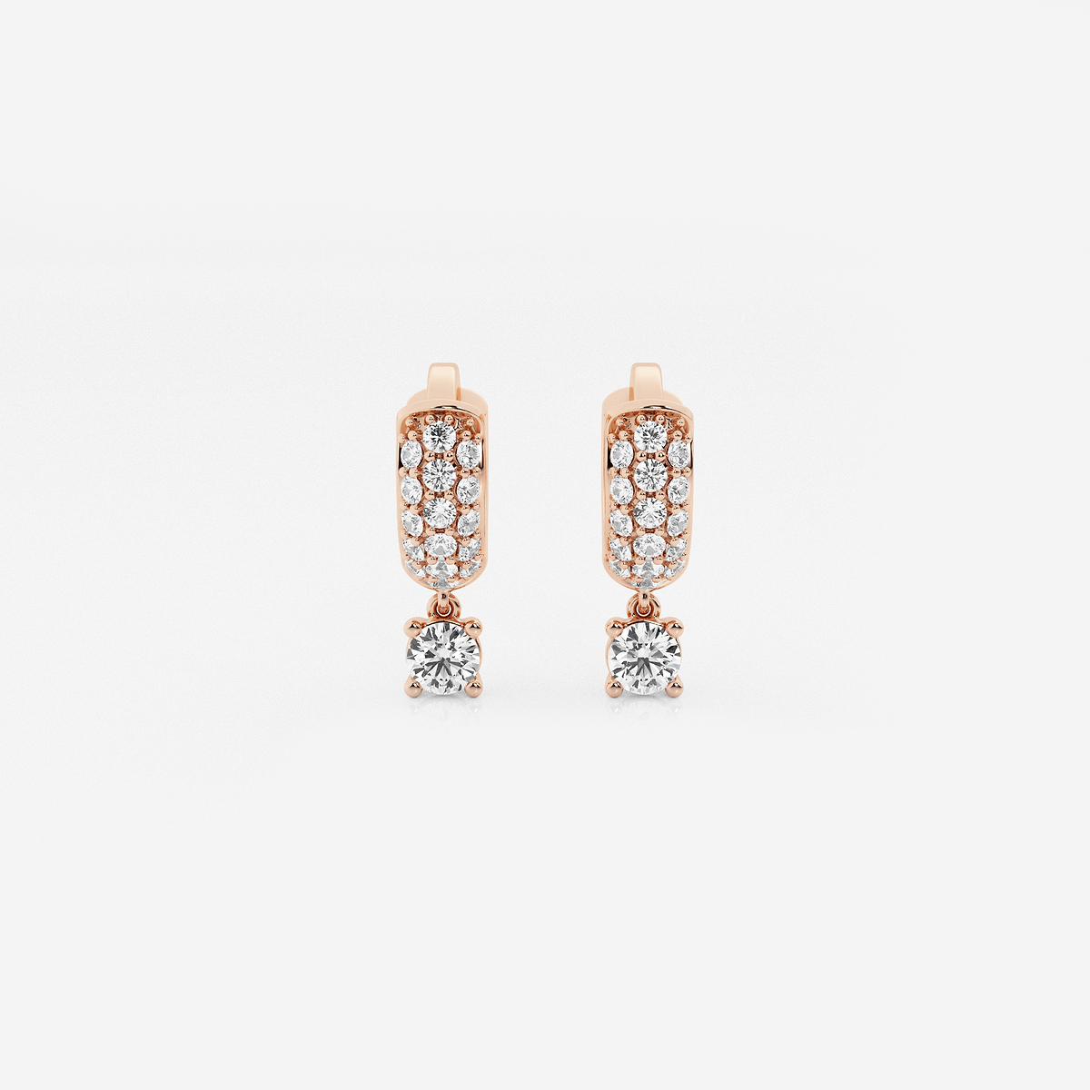 näas Bombë 1/3 ctw Round Lab Grown Diamond Third Piercing Huggie Hoop Earrings
