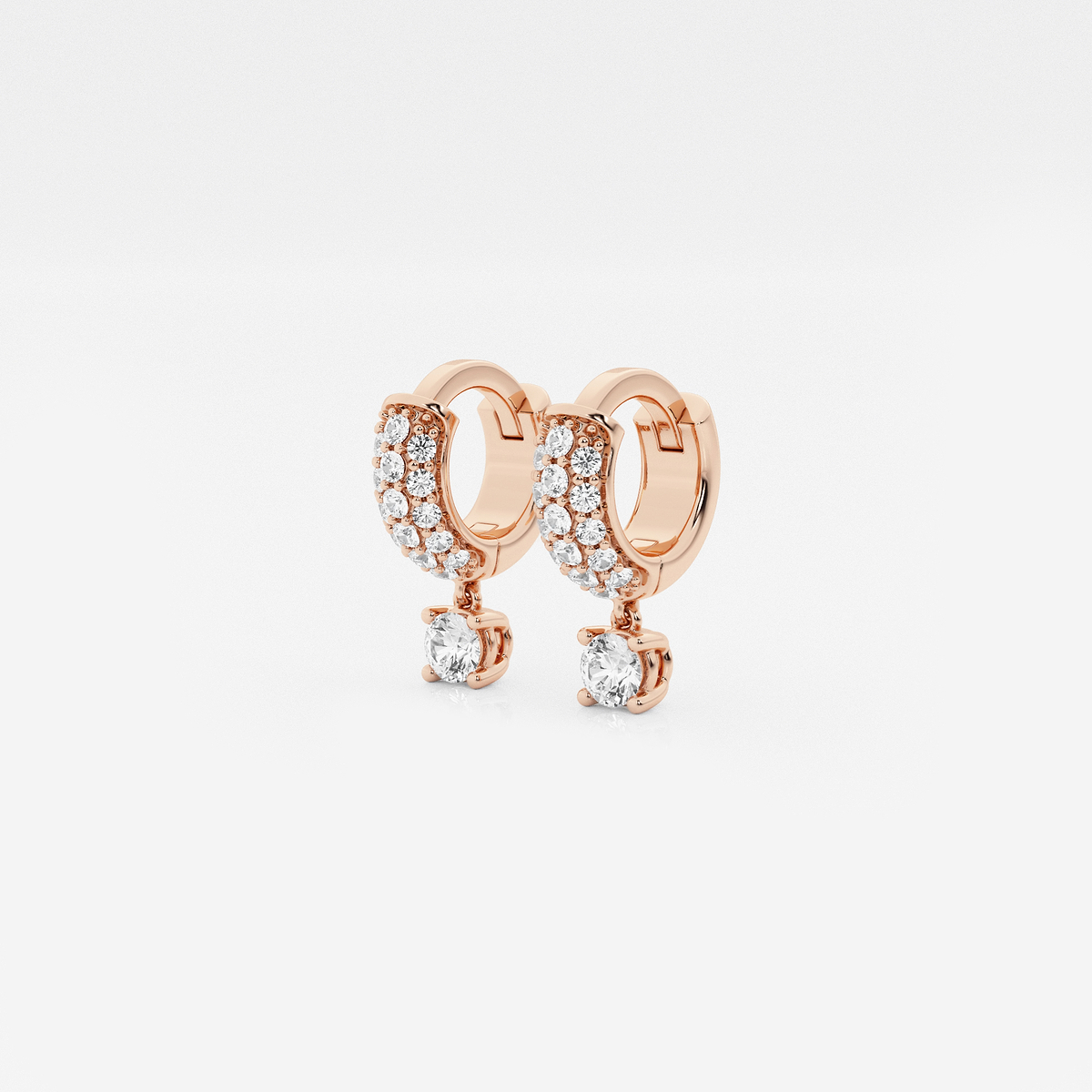 Additional Image 1 for  näas Bombë 1/3 ctw Round Lab Grown Diamond Third Piercing Huggie Hoop Earrings