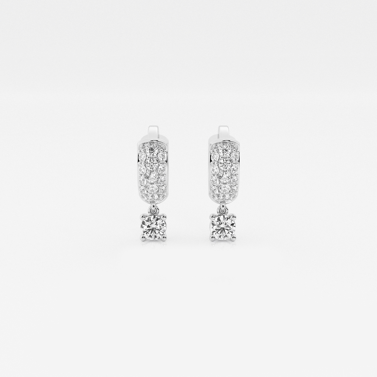 näas Bombë 1/3 ctw Round Lab Grown Diamond Third Piercing Huggie Hoop Earrings