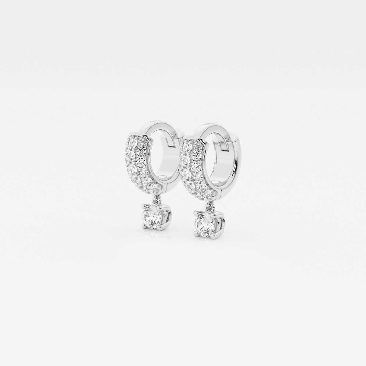 Additional Image 1 for  näas Bombë 1/3 ctw Round Lab Grown Diamond Third Piercing Huggie Hoop Earrings