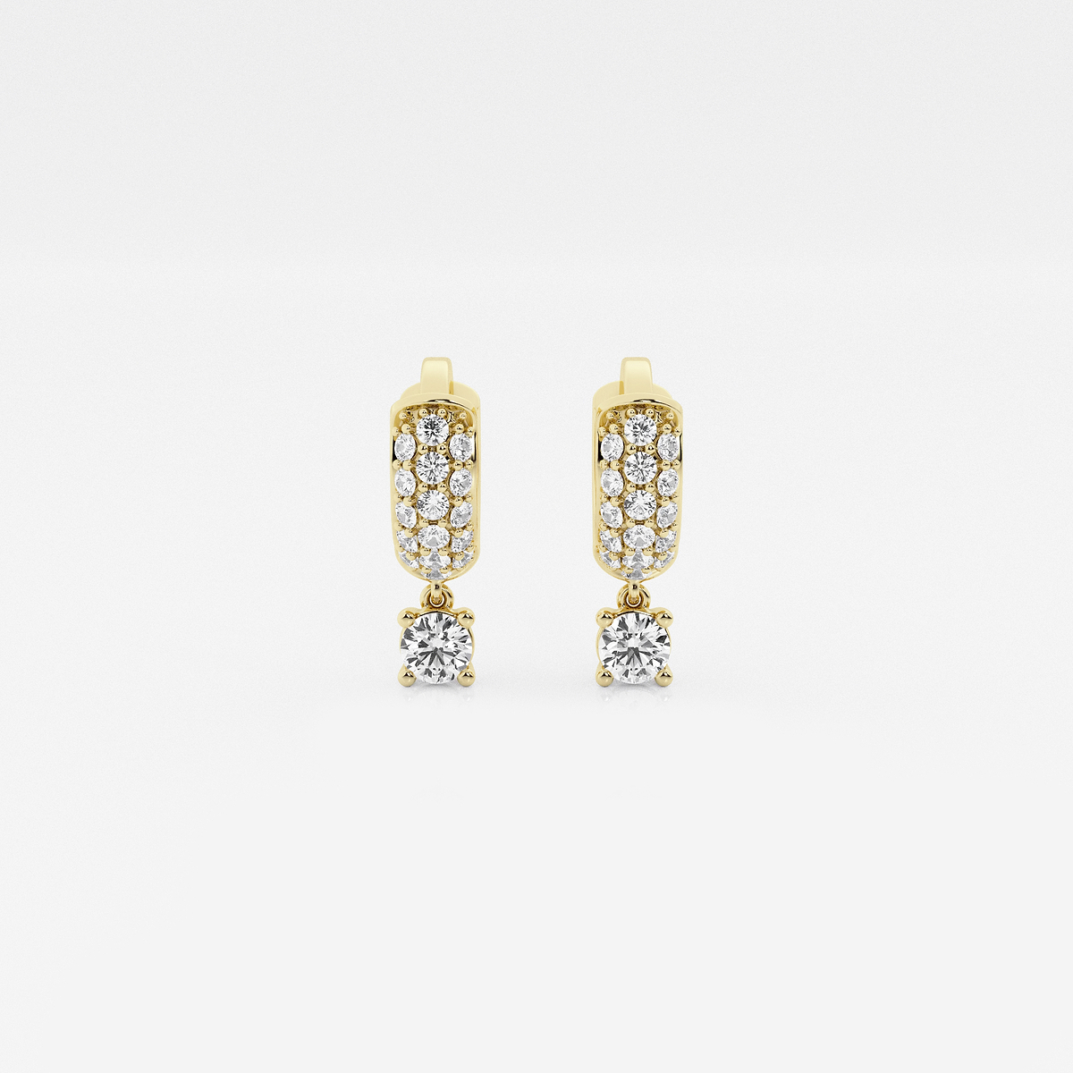 näas Bombë 1/3 ctw Round Lab Grown Diamond Third Piercing Huggie Hoop Earrings