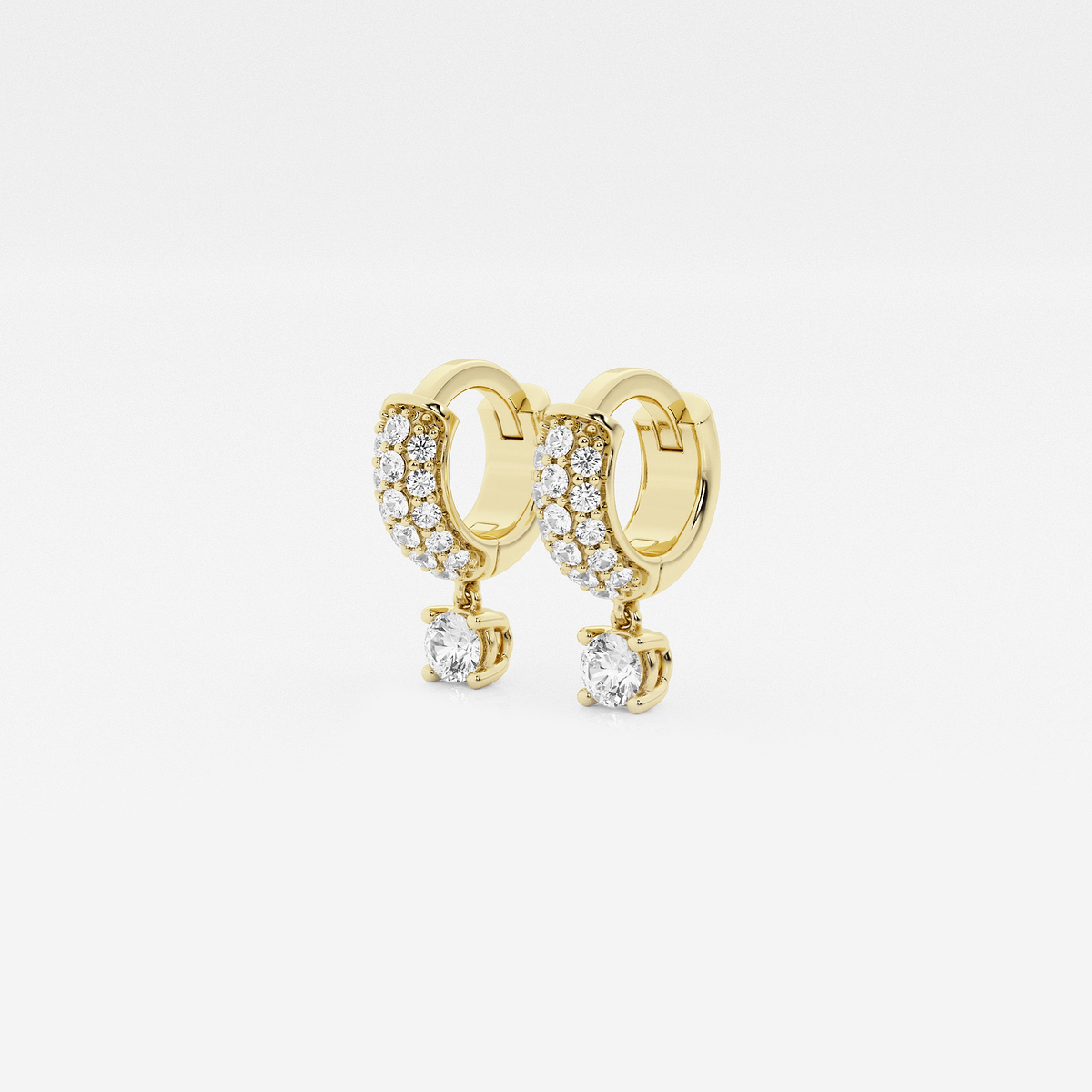Additional Image 1 for  näas Bombë 1/3 ctw Round Lab Grown Diamond Third Piercing Huggie Hoop Earrings