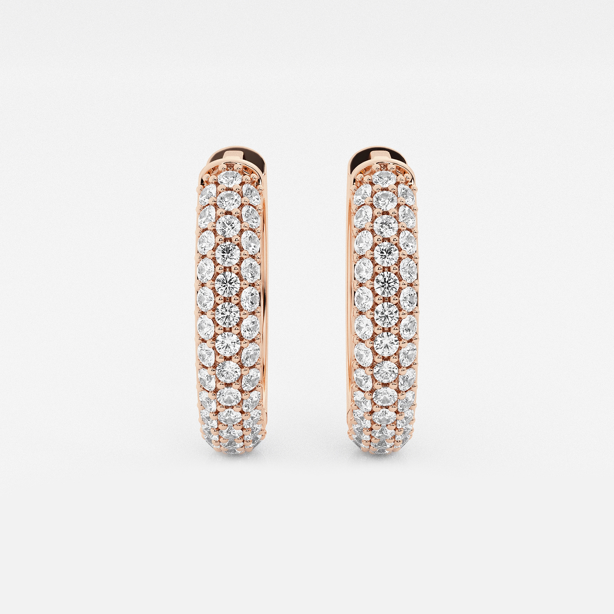 näas Bombë 1/2 ctw Round Lab Grown Diamond Second Piercing Huggie Hoop Earrings