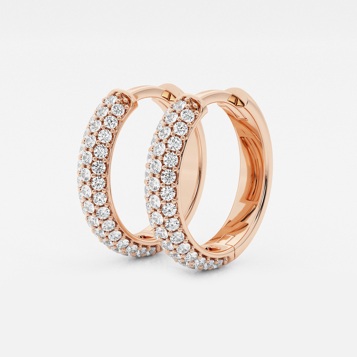 Additional Image 1 for  näas Bombë 1/2 ctw Round Lab Grown Diamond Second Piercing Huggie Hoop Earrings