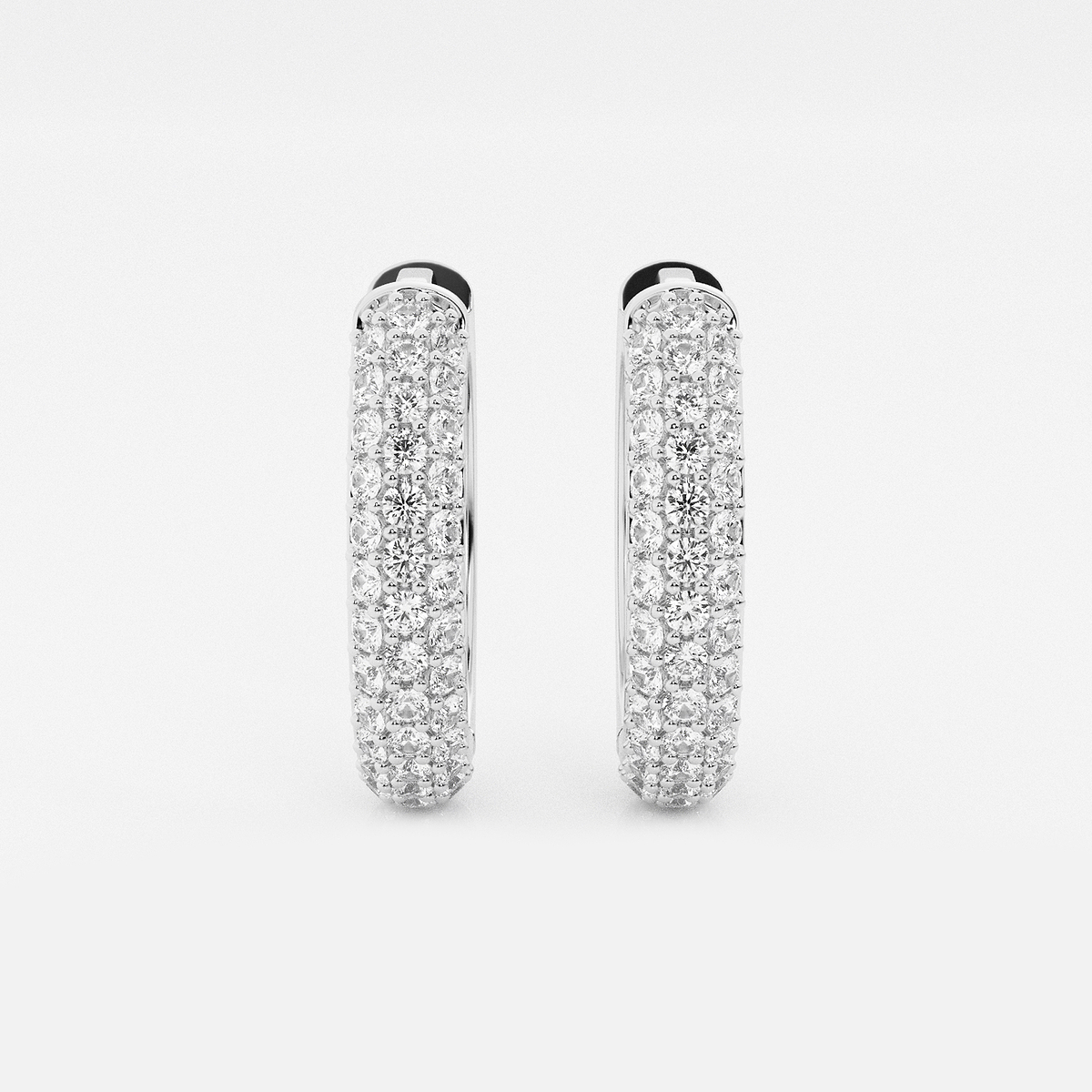 näas Bombë 1/2 ctw Round Lab Grown Diamond Second Piercing Huggie Hoop Earrings