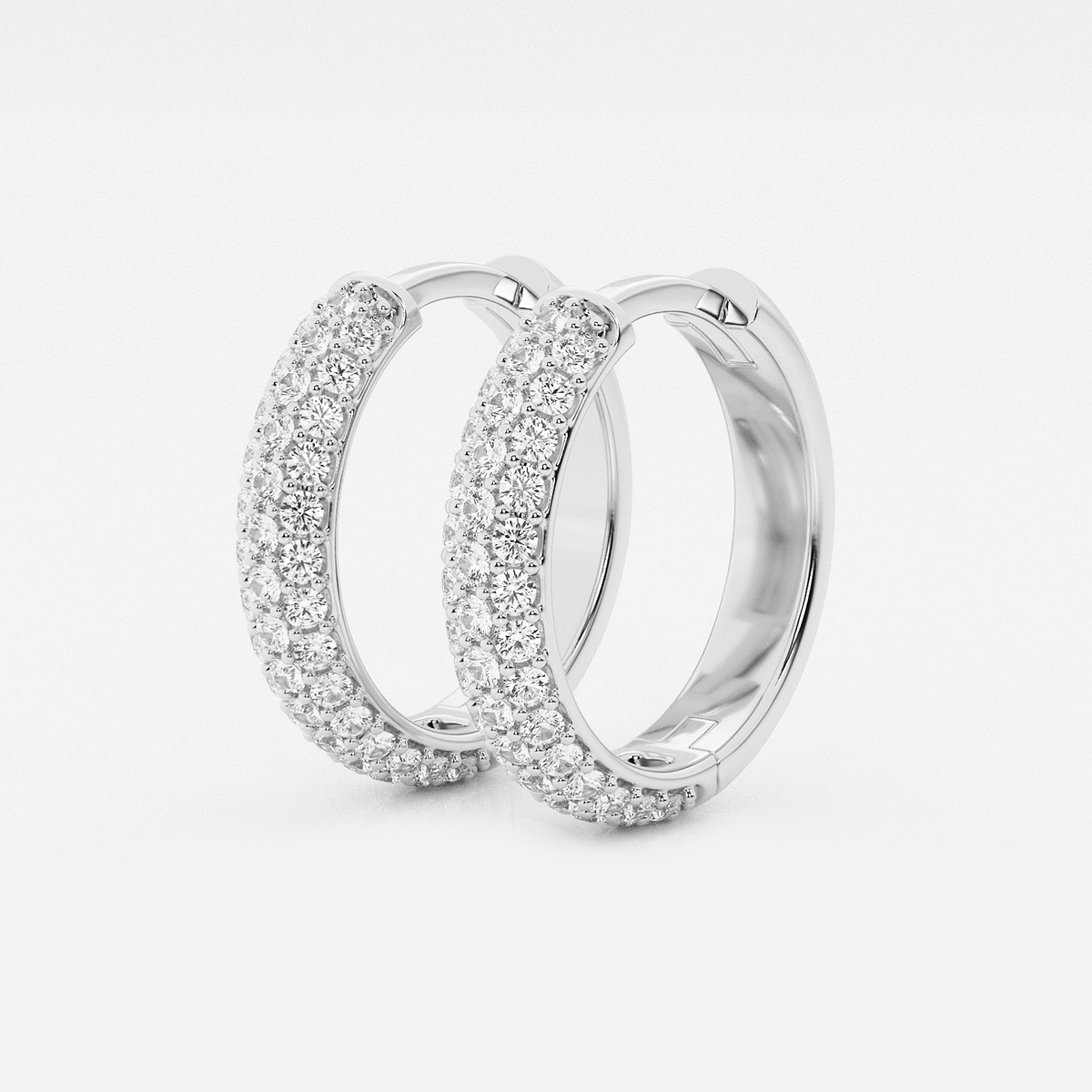 Additional Image 1 for  näas Bombë 1/2 ctw Round Lab Grown Diamond Second Piercing Huggie Hoop Earrings