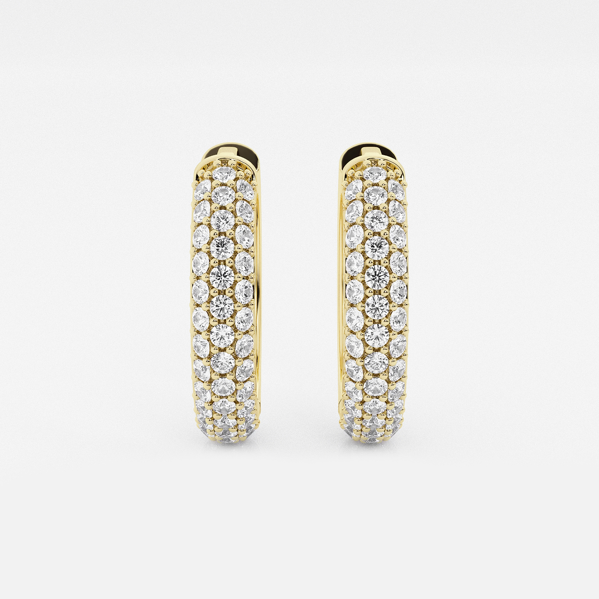 näas Bombë 1/2 ctw Round Lab Grown Diamond Second Piercing Huggie Hoop Earrings
