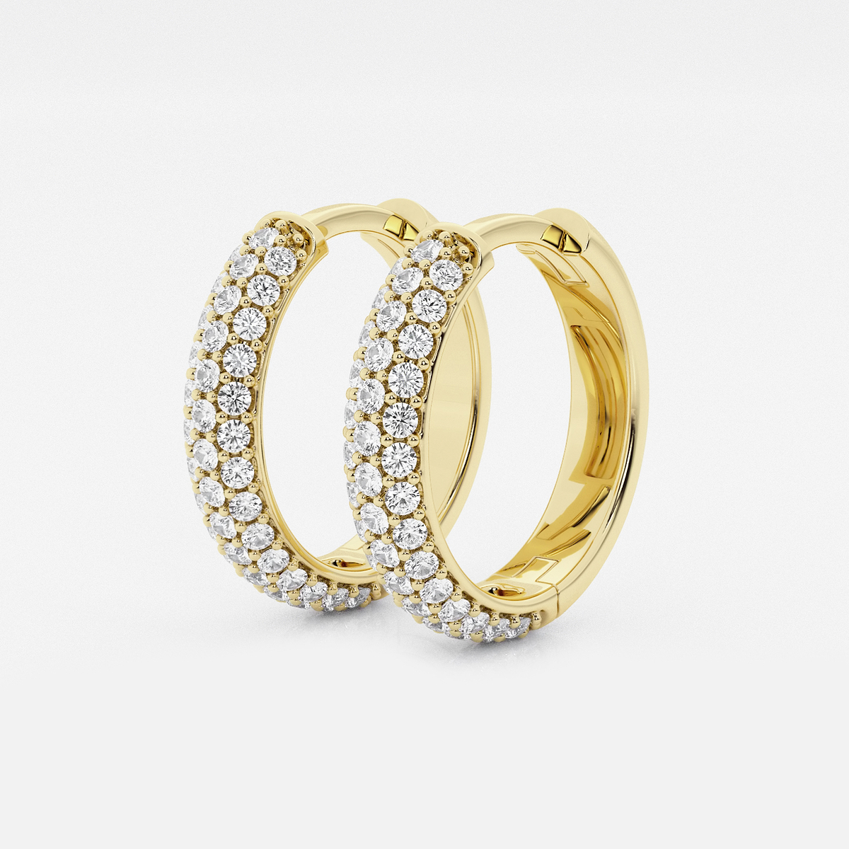 Additional Image 1 for  näas Bombë 1/2 ctw Round Lab Grown Diamond Second Piercing Huggie Hoop Earrings
