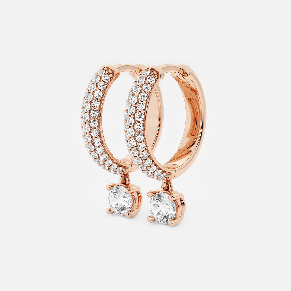 Additional Image 1 for  näas Bombë 7/8 ctw Round Lab Grown Diamond Huggie Hoop Earrings