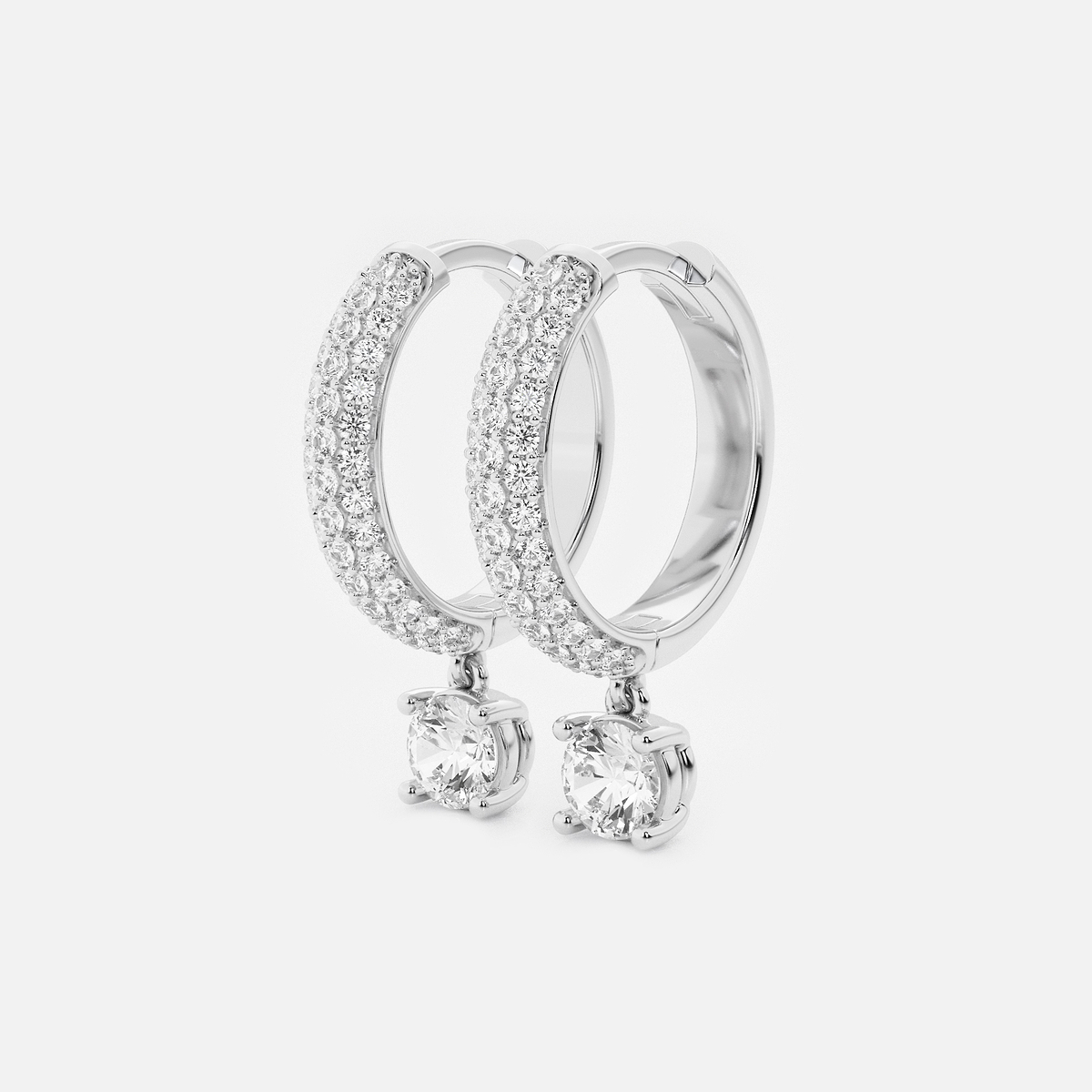 Additional Image 1 for  näas Bombë 7/8 ctw Round Lab Grown Diamond Huggie Hoop Earrings