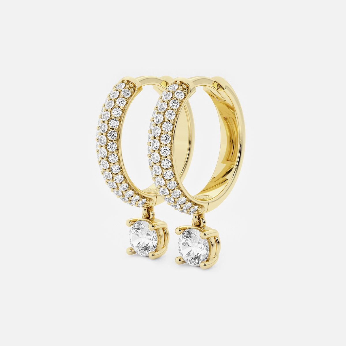 Additional Image 1 for  näas Bombë 7/8 ctw Round Lab Grown Diamond Huggie Hoop Earrings