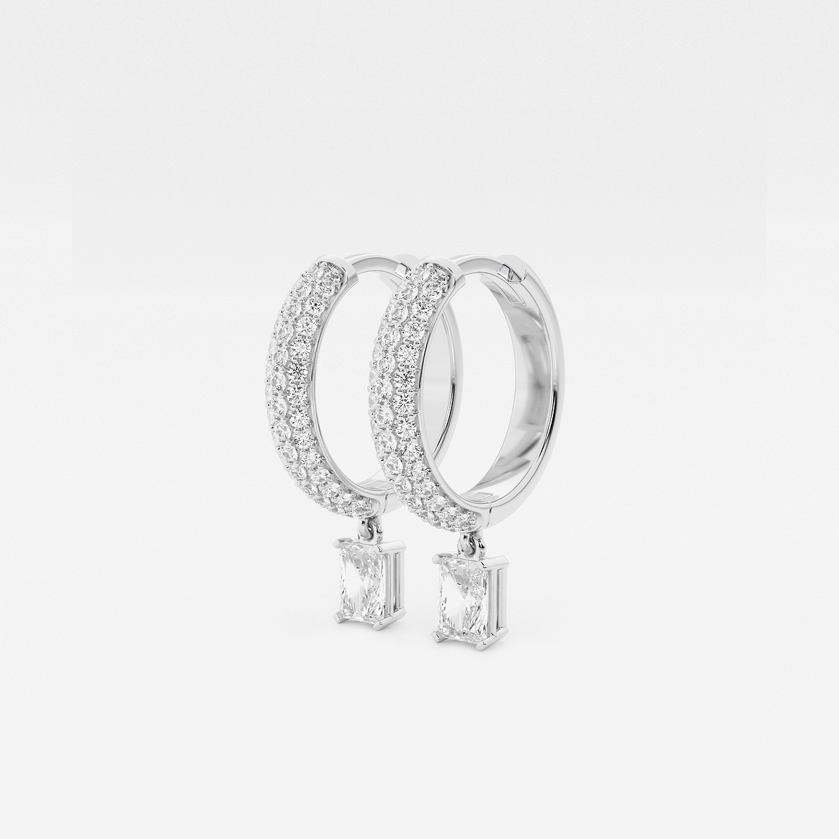 Additional Image 1 for  näas Bombë 7/8 ctw Radiant Lab Grown Diamond Huggie Hoop Earrings