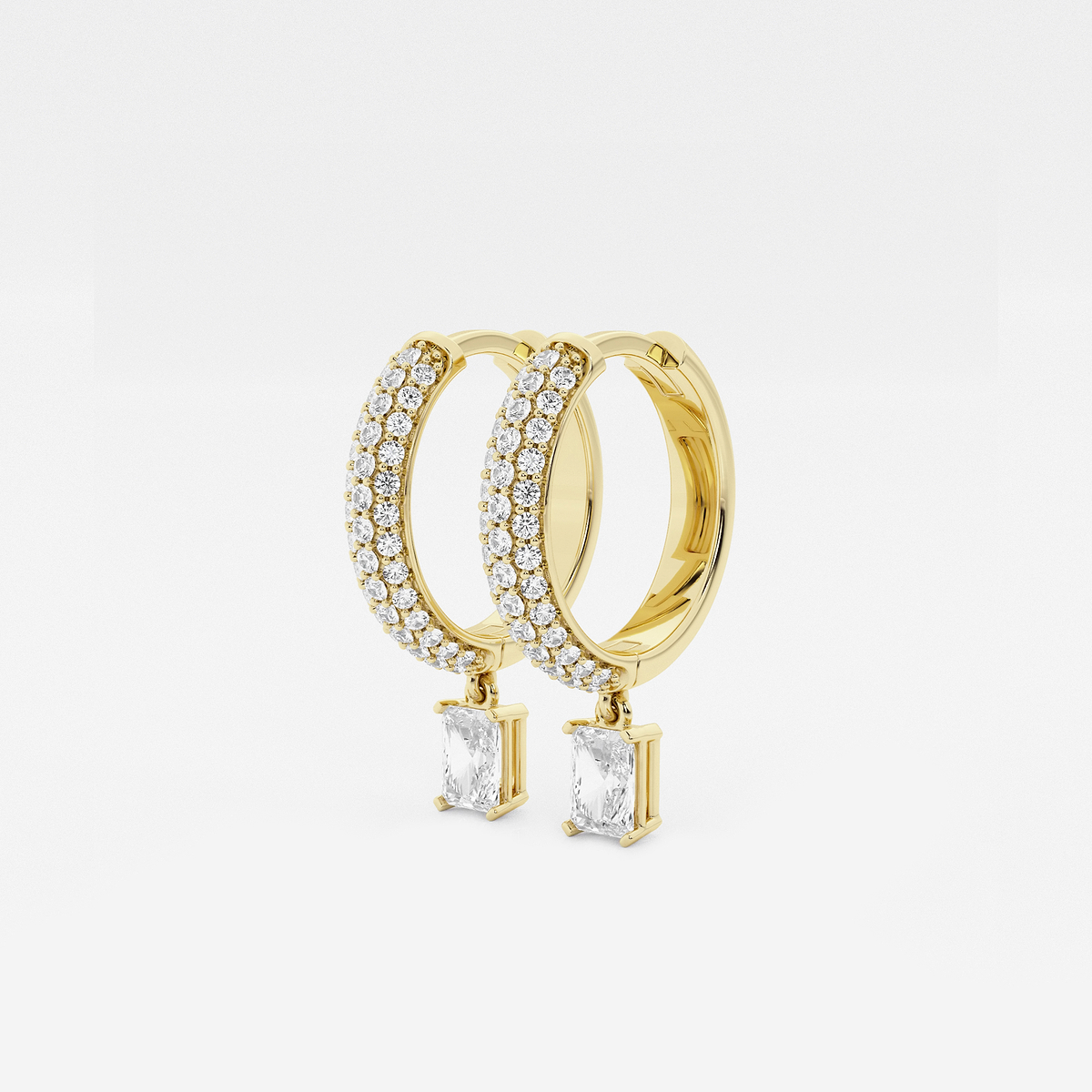 Additional Image 1 for  näas Bombë 7/8 ctw Radiant Lab Grown Diamond Huggie Hoop Earrings