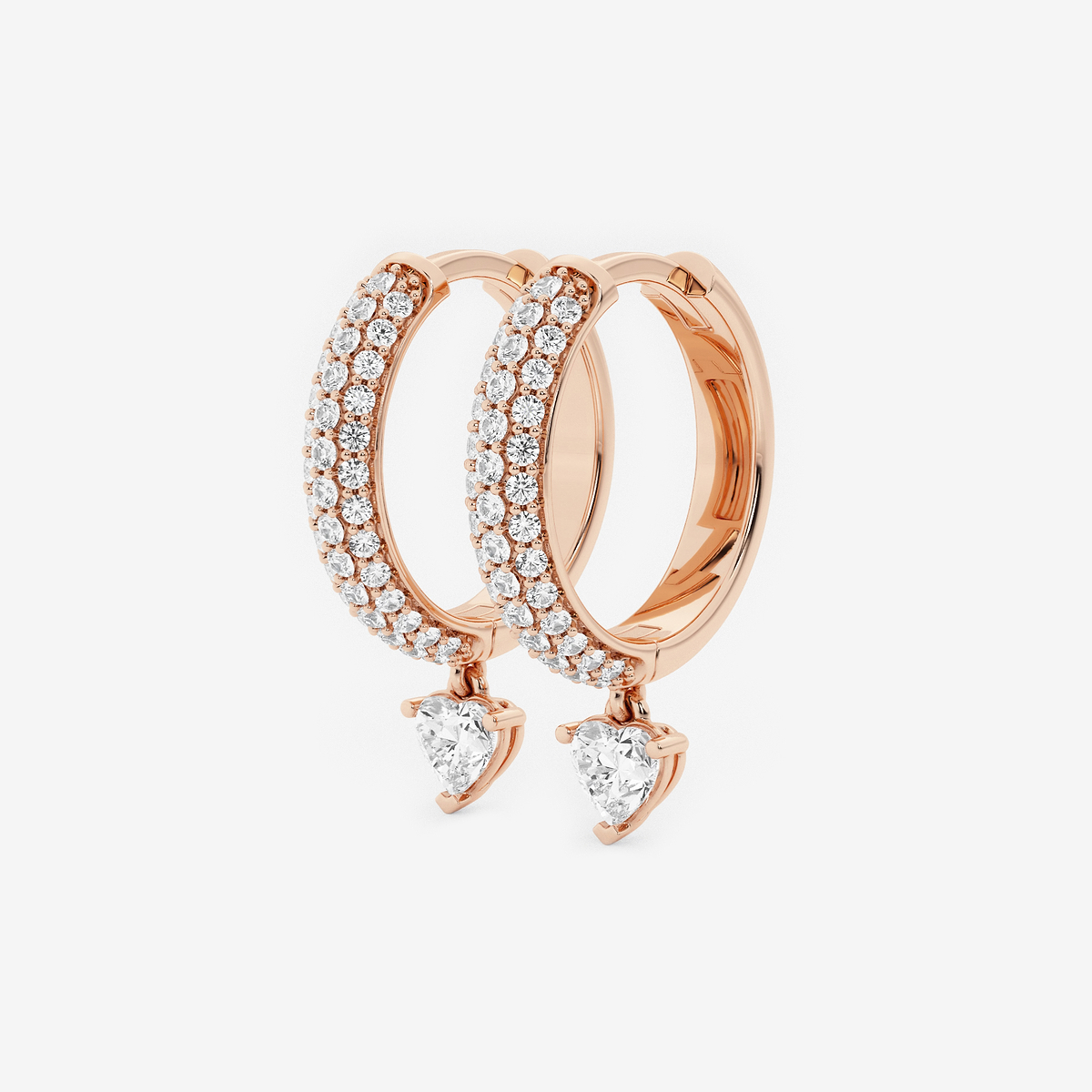 Additional Image 1 for  näas Bombë 7/8 ctw Heart Lab Grown Diamond Huggie Hoop Earrings