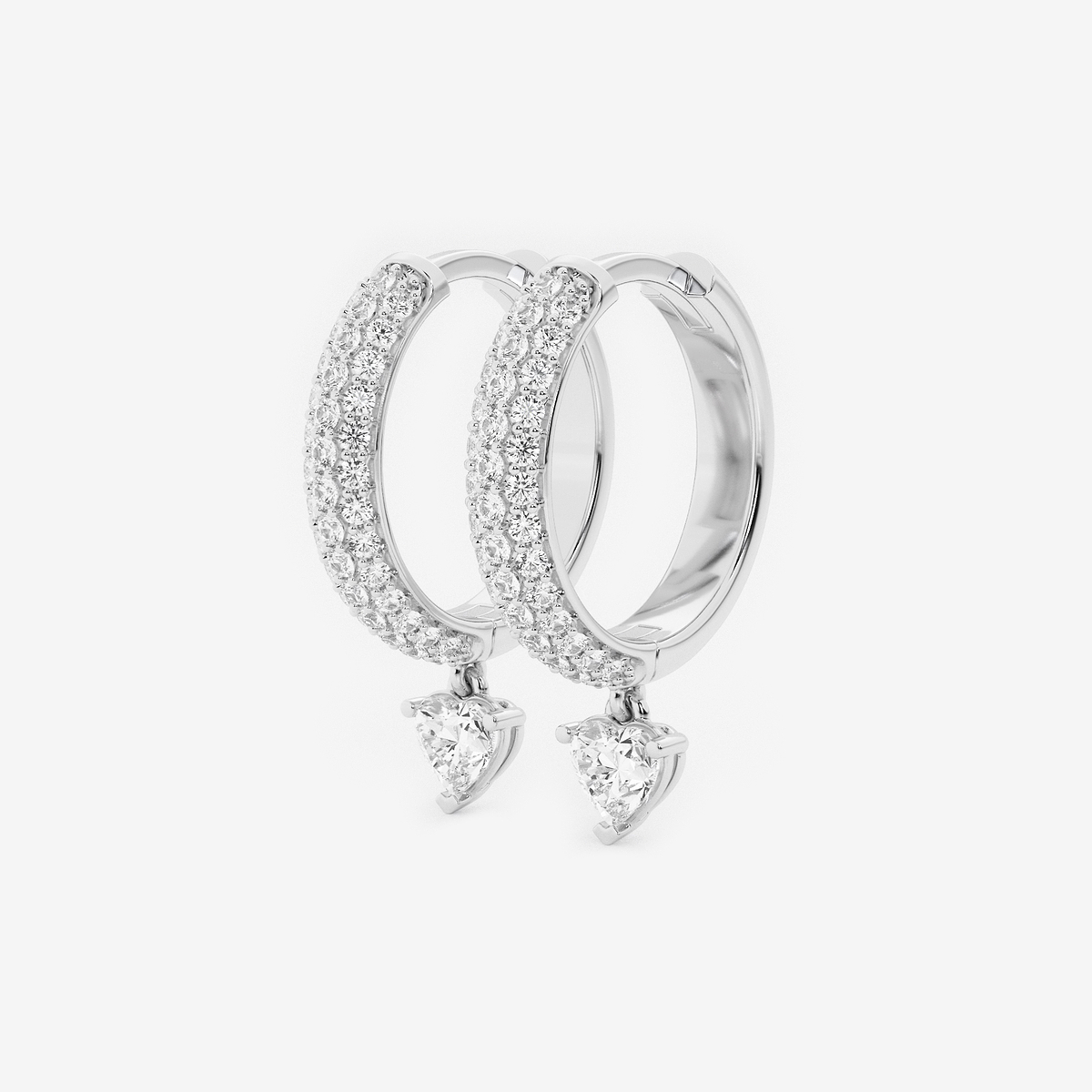 Additional Image 1 for  näas Bombë 7/8 ctw Heart Lab Grown Diamond Huggie Hoop Earrings