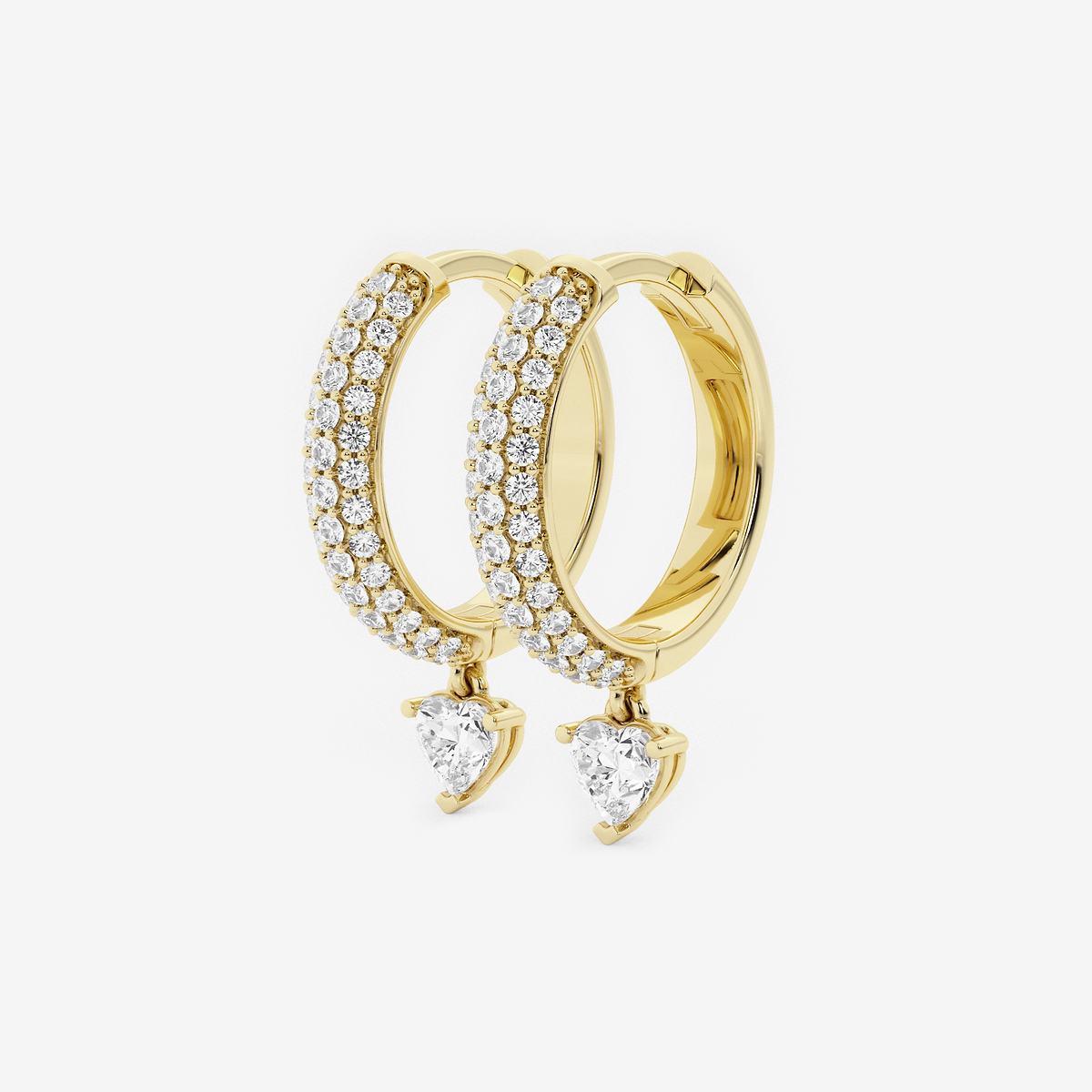 Additional Image 1 for  näas Bombë 7/8 ctw Heart Lab Grown Diamond Huggie Hoop Earrings