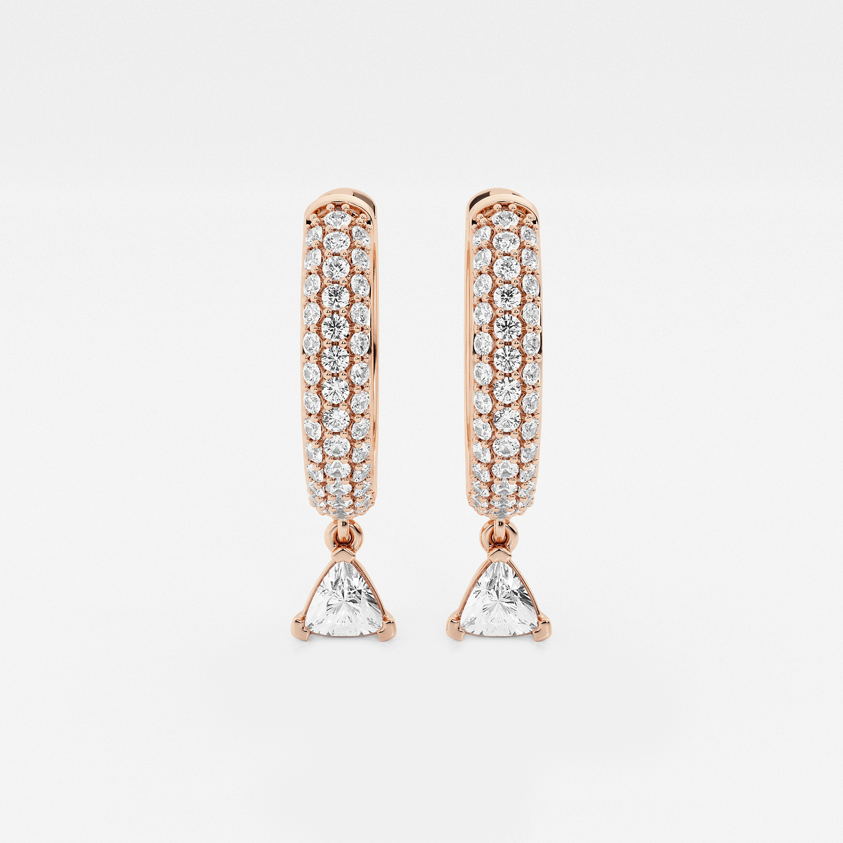 näas Bombë 7/8 ctw Trillion Lab Grown Diamond Huggie Hoop Earrings