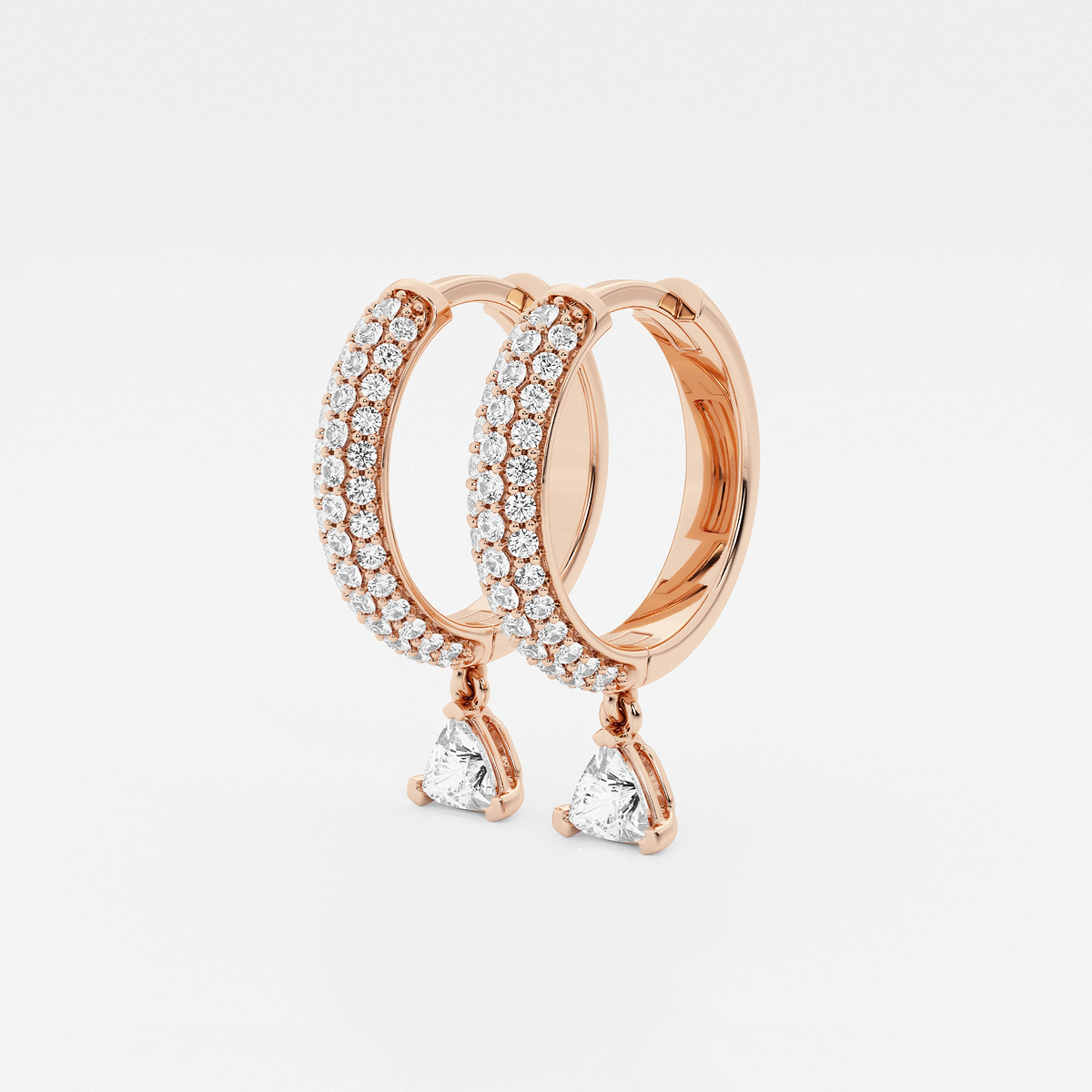 Additional Image 1 for  näas Bombë 7/8 ctw Trillion Lab Grown Diamond Huggie Hoop Earrings