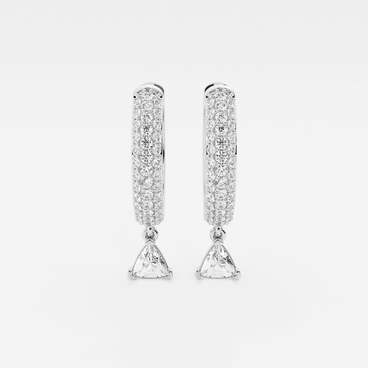 näas Bombë 7/8 ctw Trillion Lab Grown Diamond Huggie Hoop Earrings
