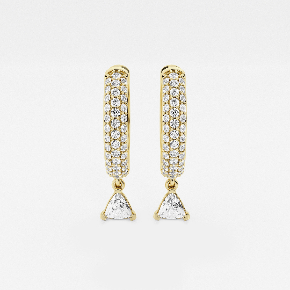 näas Bombë 7/8 ctw Trillion Lab Grown Diamond Huggie Hoop Earrings