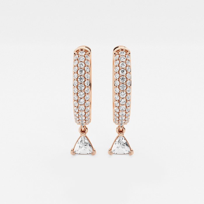 Huggie Trillion Hoops - näas Bombë 7/8 ctw Trillion Lab Grown Diamond Huggie Hoop Earrings