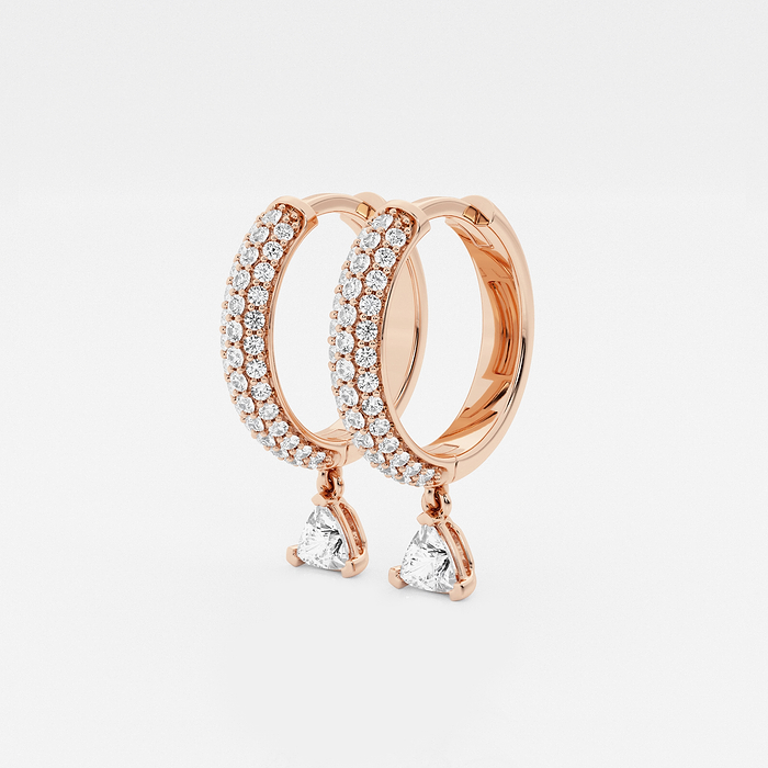 Huggie Trillion Hoops - näas Bombë 7/8 ctw Trillion Lab Grown Diamond Huggie Hoop Earrings