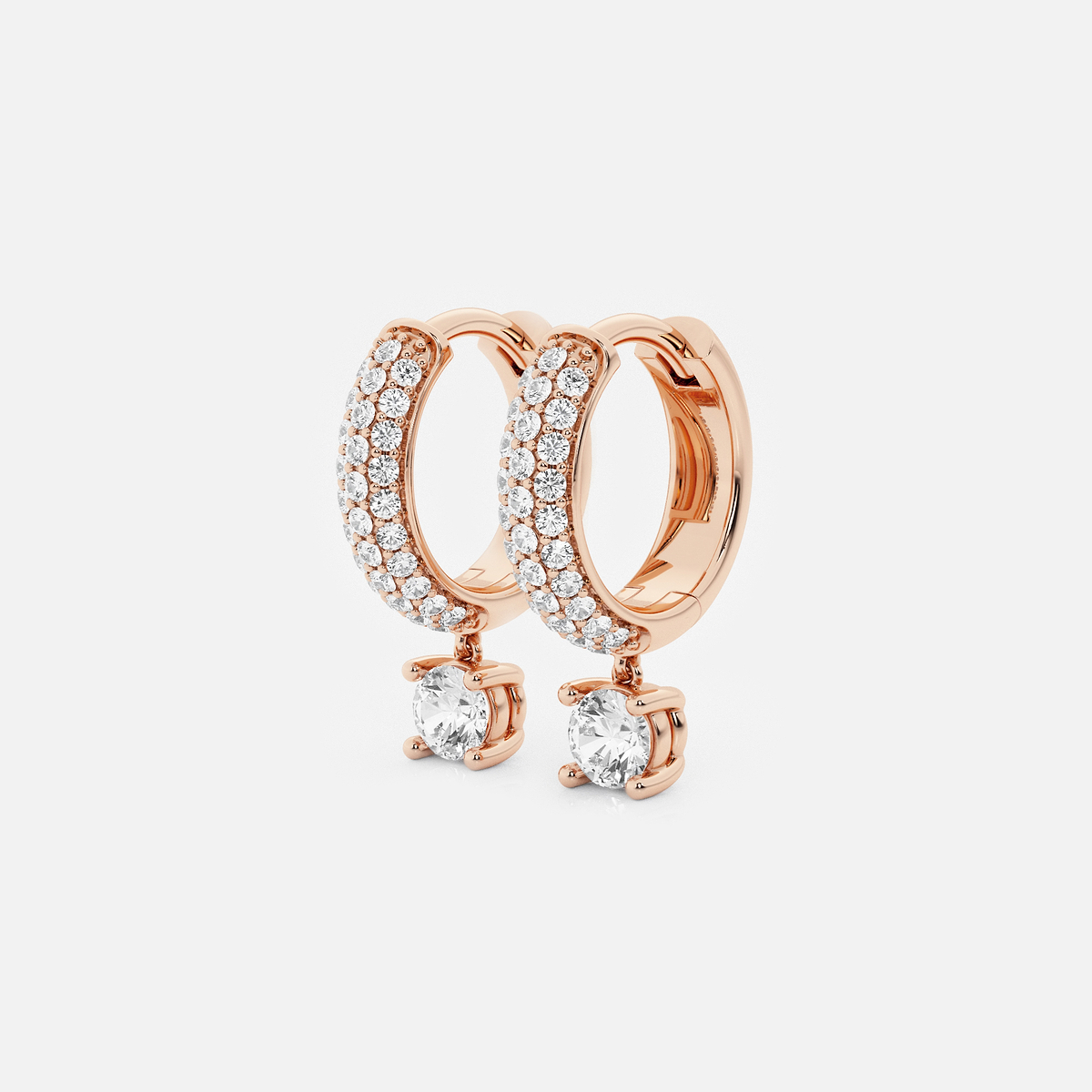 Additional Image 1 for  näas Bombë 2/3 ctw Round Lab Grown Diamond Huggie Hoop Earrings