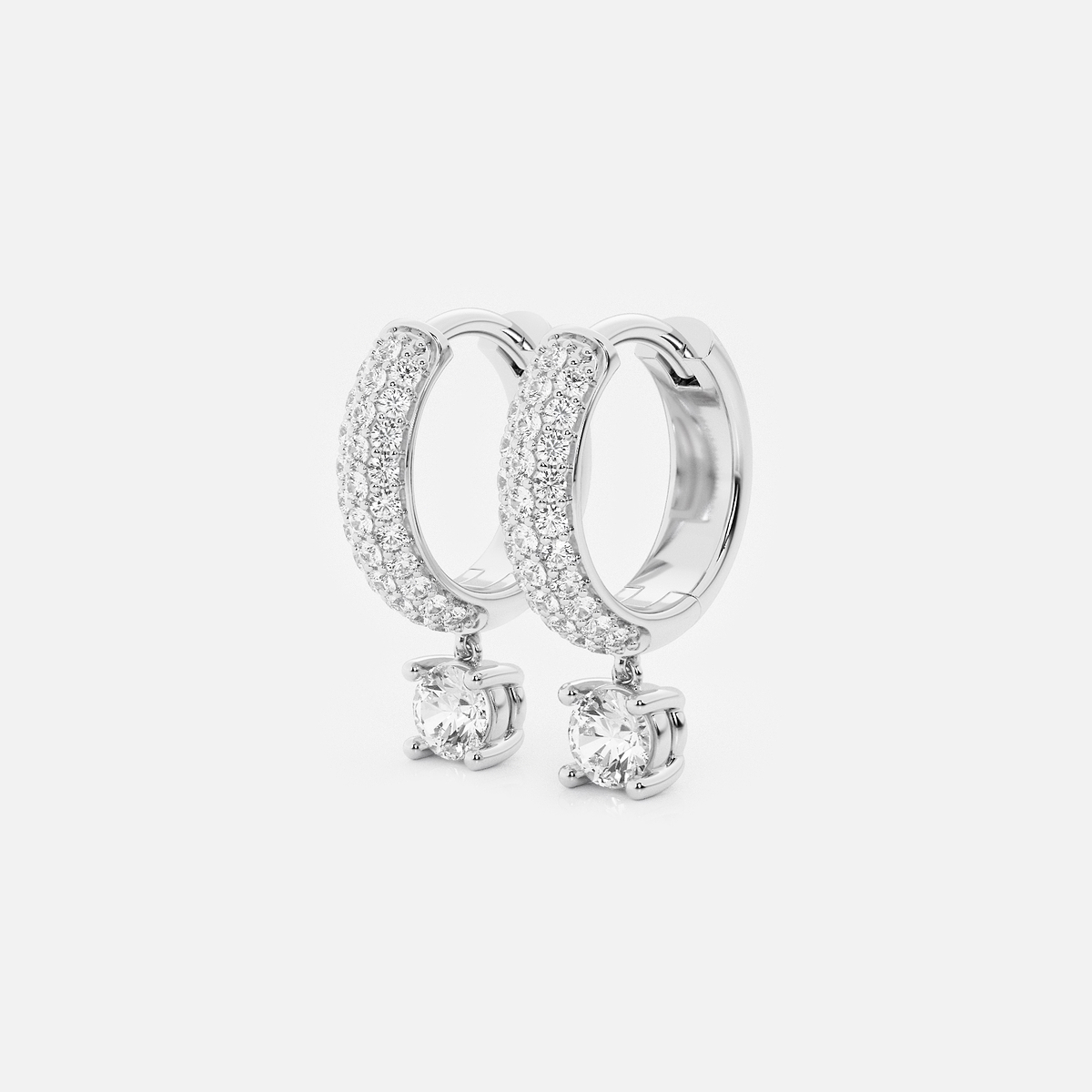 Additional Image 1 for  näas Bombë 2/3 ctw Round Lab Grown Diamond Huggie Hoop Earrings