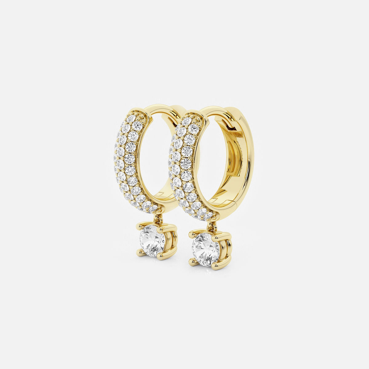 Additional Image 1 for  näas Bombë 2/3 ctw Round Lab Grown Diamond Huggie Hoop Earrings