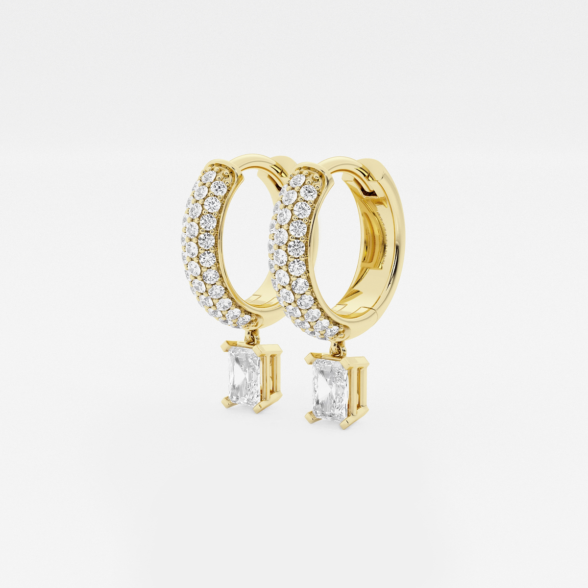 Additional Image 1 for  näas Bombë 2/3 ctw Radiant Lab Grown Diamond Huggie Hoop Earrings