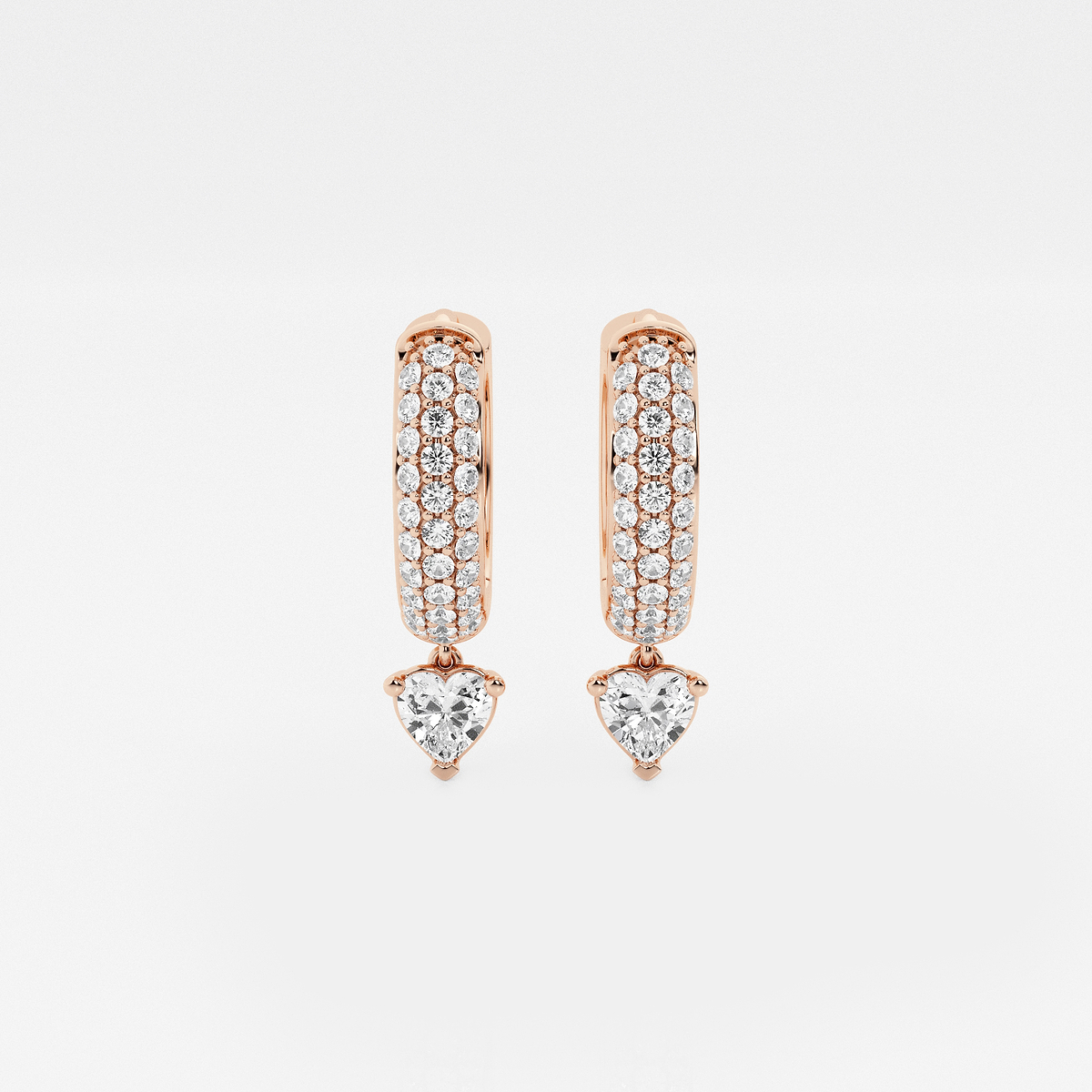 näas Bombë 2/3 ctw Heart Lab Grown Diamond Huggie Hoop Earrings