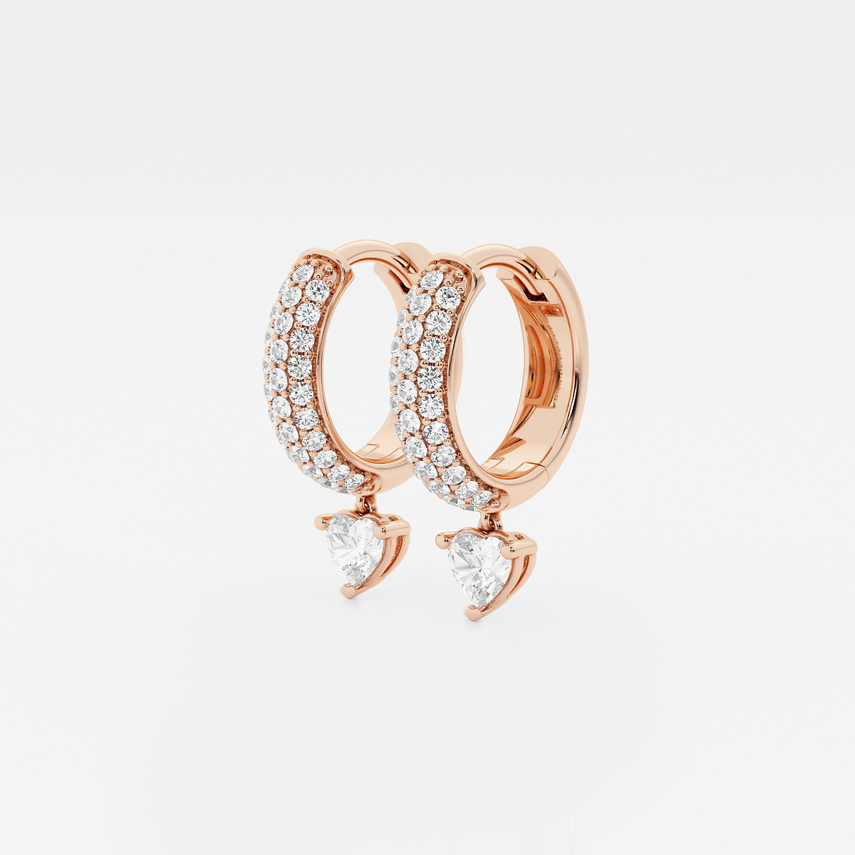 Additional Image 1 for  näas Bombë 2/3 ctw Heart Lab Grown Diamond Huggie Hoop Earrings