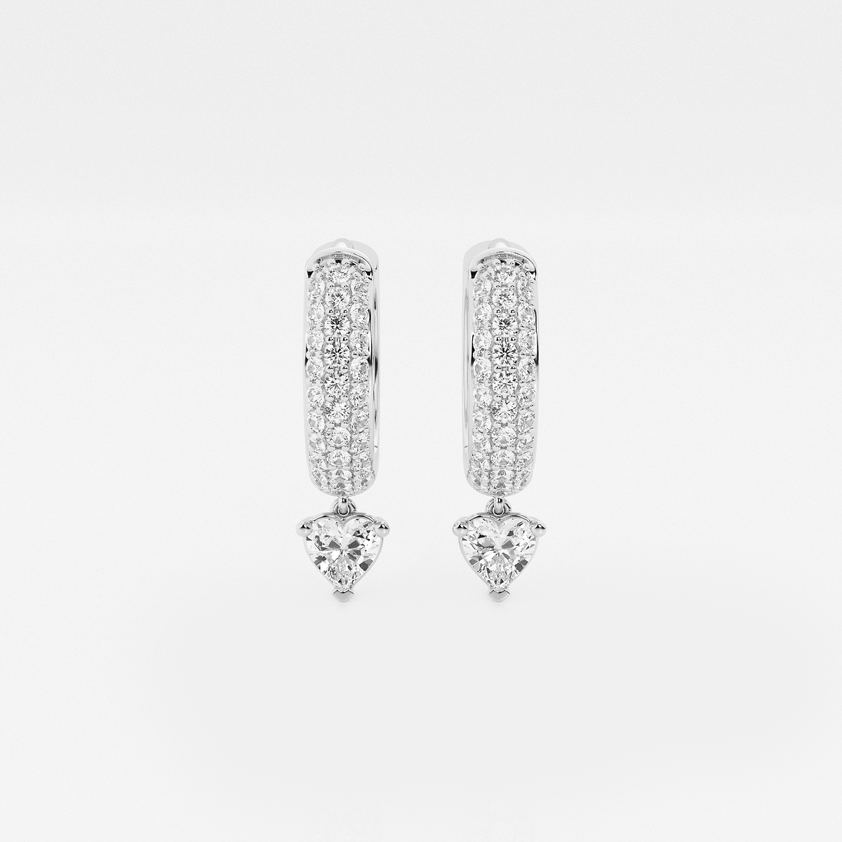 näas Bombë 2/3 ctw Heart Lab Grown Diamond Huggie Hoop Earrings
