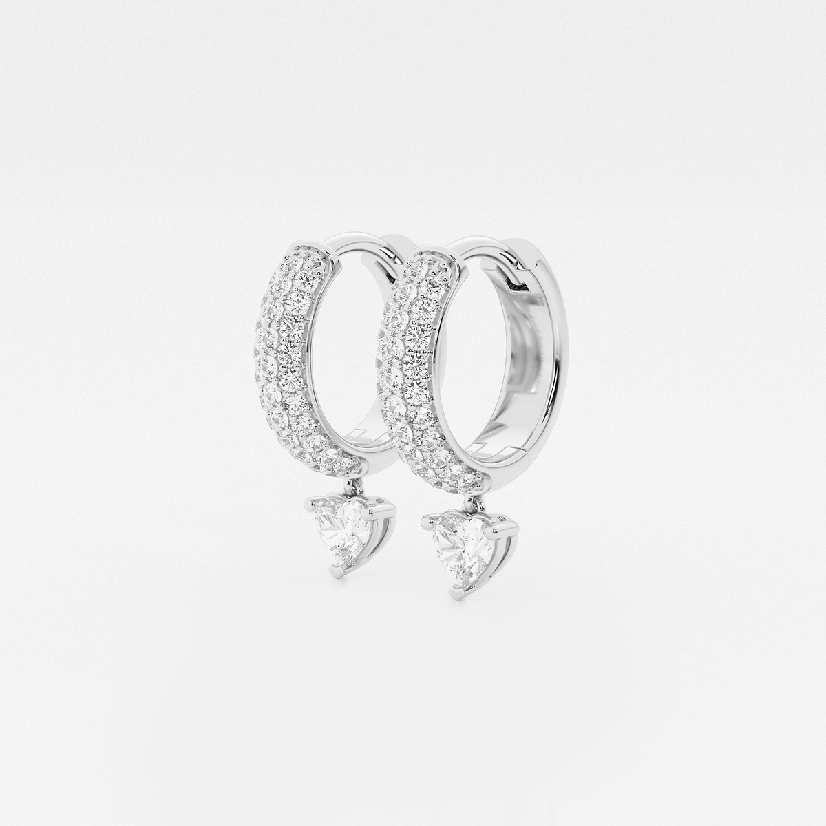 Additional Image 1 for  näas Bombë 2/3 ctw Heart Lab Grown Diamond Huggie Hoop Earrings