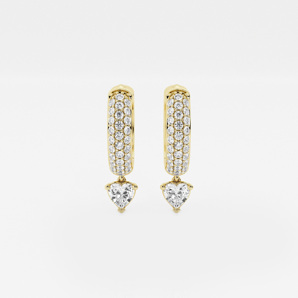 näas Bombë 2/3 ctw Heart Lab Grown Diamond Huggie Hoop Earrings