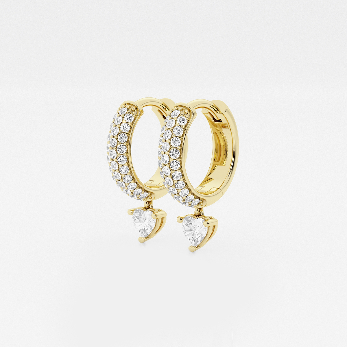 Additional Image 1 for  näas Bombë 2/3 ctw Heart Lab Grown Diamond Huggie Hoop Earrings