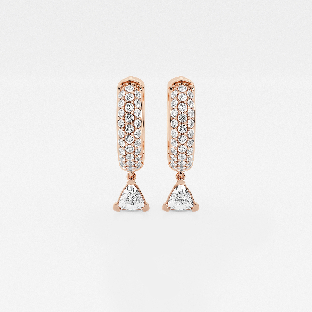 näas Bombë 2/3 ctw Trillion Lab Grown Diamond Huggie Hoop Earrings