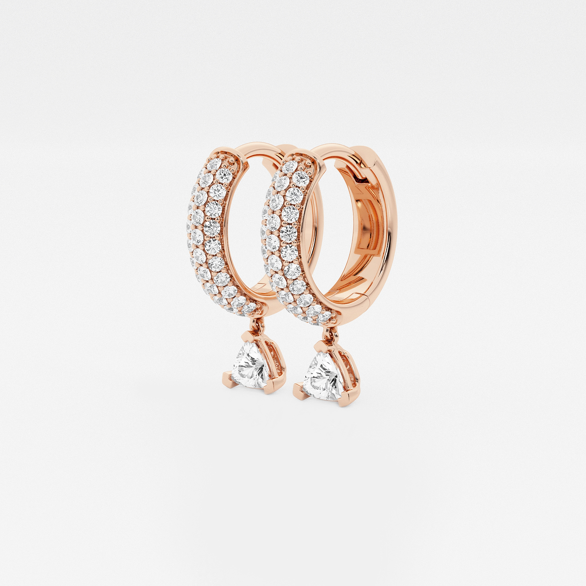Additional Image 1 for  näas Bombë 2/3 ctw Trillion Lab Grown Diamond Huggie Hoop Earrings
