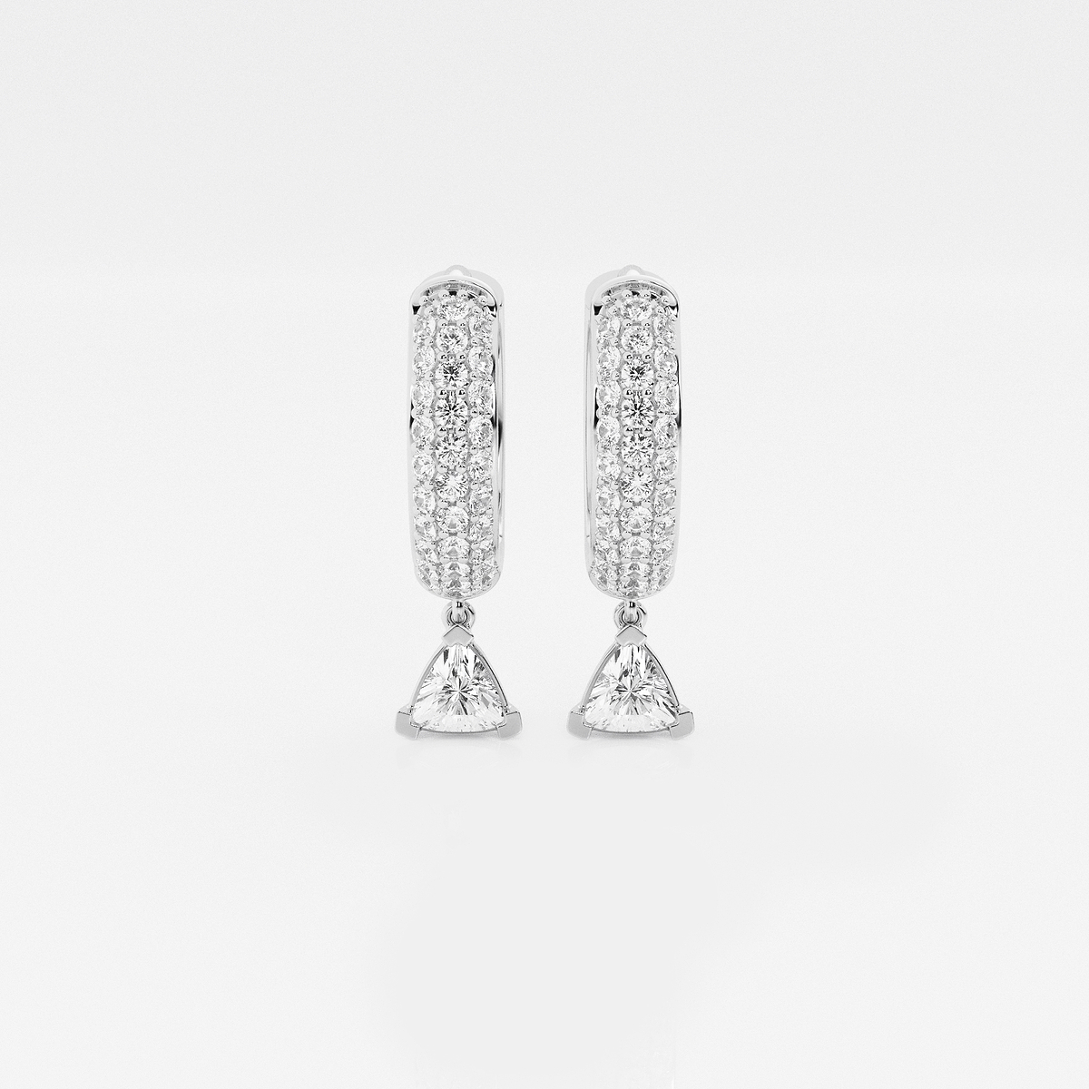 näas Bombë 2/3 ctw Trillion Lab Grown Diamond Huggie Hoop Earrings