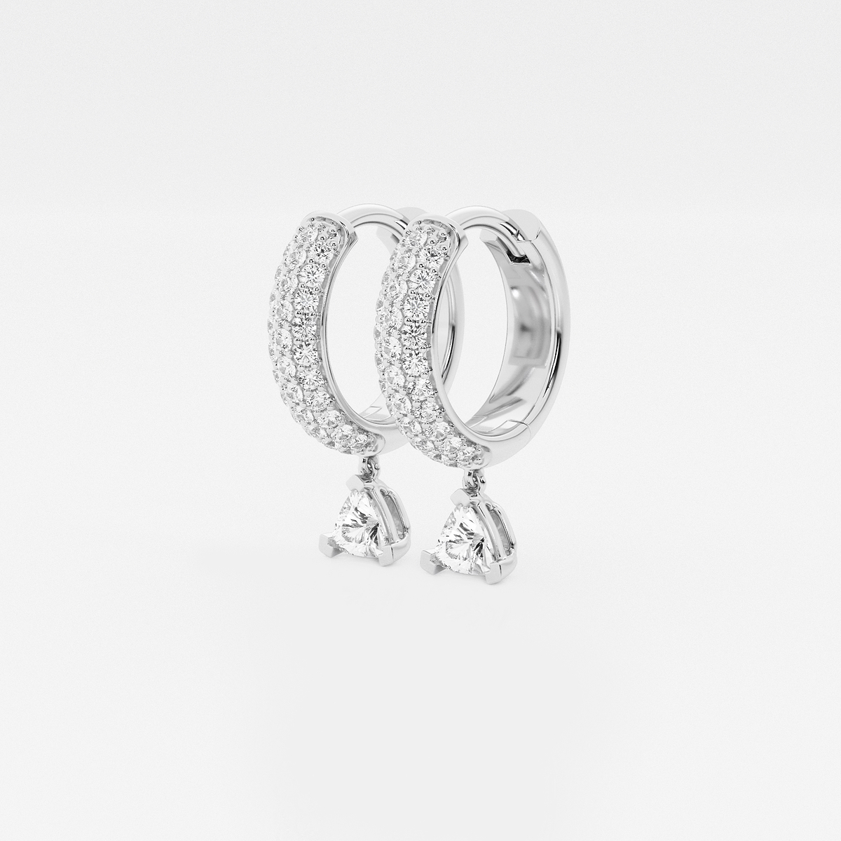 Additional Image 1 for  näas Bombë 2/3 ctw Trillion Lab Grown Diamond Huggie Hoop Earrings