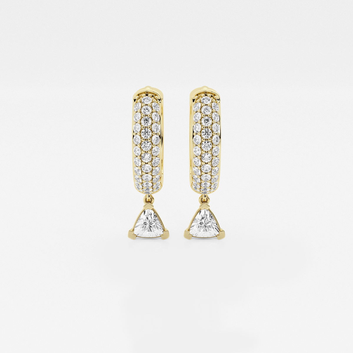 näas Bombë 2/3 ctw Trillion Lab Grown Diamond Huggie Hoop Earrings
