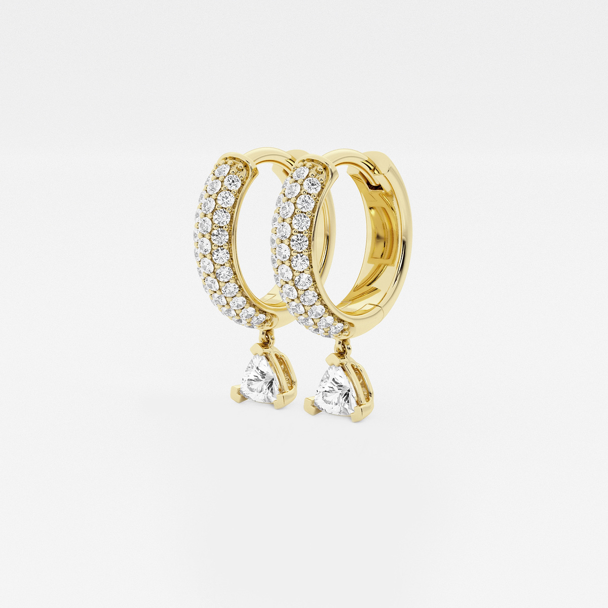 Additional Image 1 for  näas Bombë 2/3 ctw Trillion Lab Grown Diamond Huggie Hoop Earrings