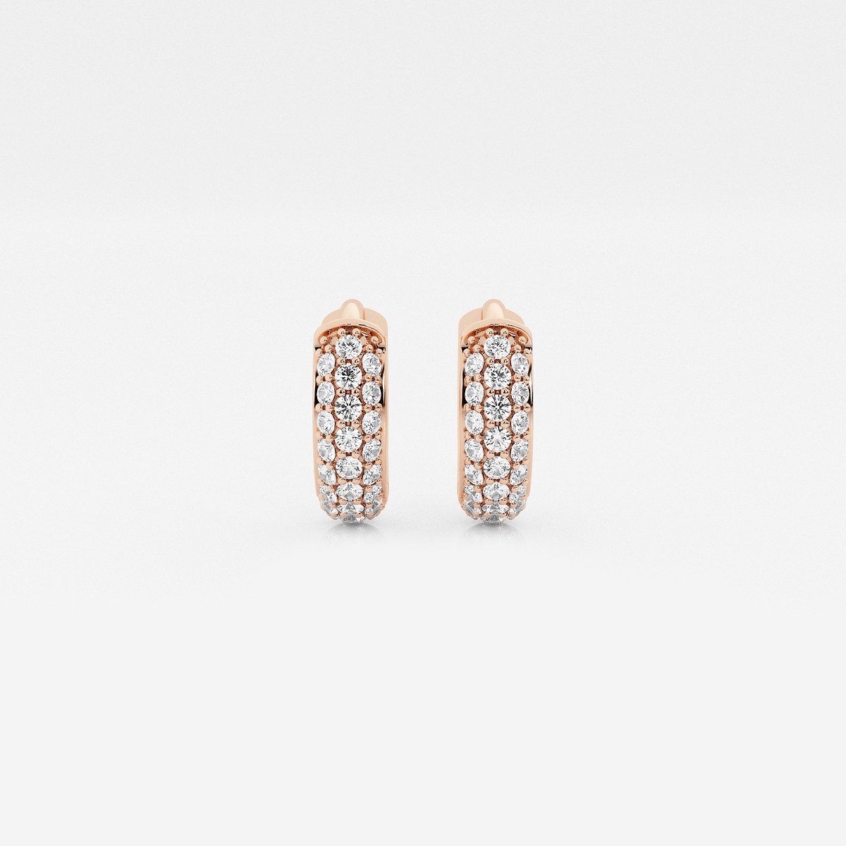 näas Bombë 1/4 ctw Round Lab Grown Diamond Second Piercing Huggie Hoop Earrings