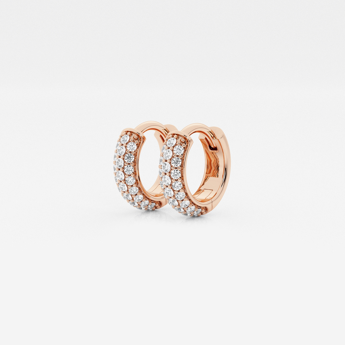 Additional Image 1 for  näas Bombë 1/4 ctw Round Lab Grown Diamond Second Piercing Huggie Hoop Earrings